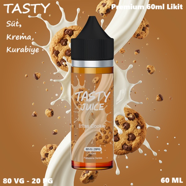 Tasty Ellas Cookie Likit 60 ml, Tasty Ellas Cookie Premium Likit 60ml, Tasty 60 ml Likit