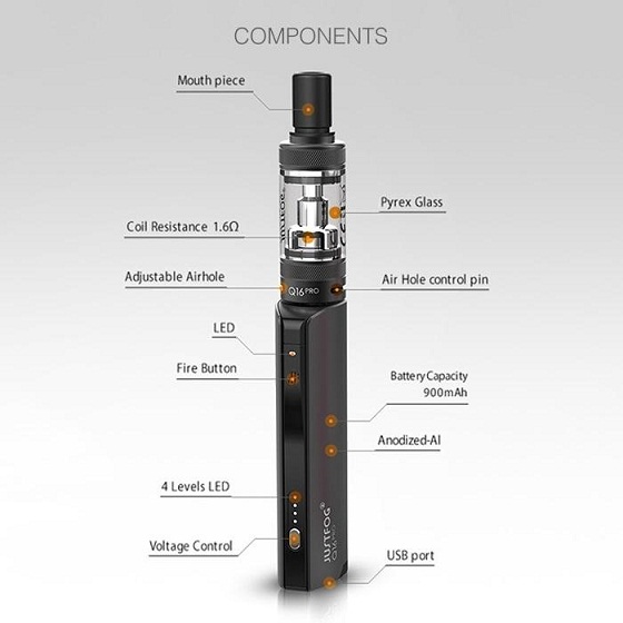 Justfog Q16 Pro Kit Bileşenleri