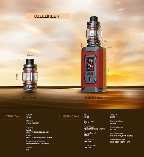 Smok Morph 2 Kit Özellikleri