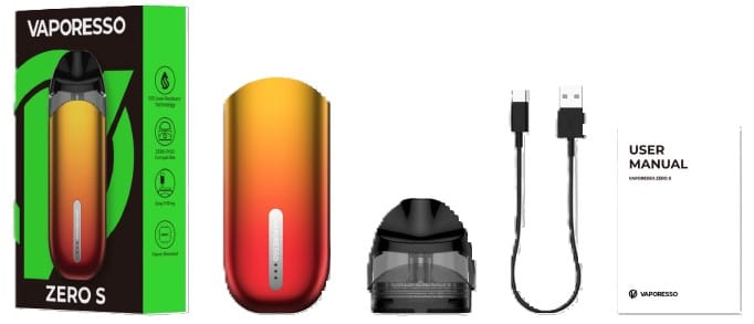 Vaporesso Zero S Pod Kutu İçeriği