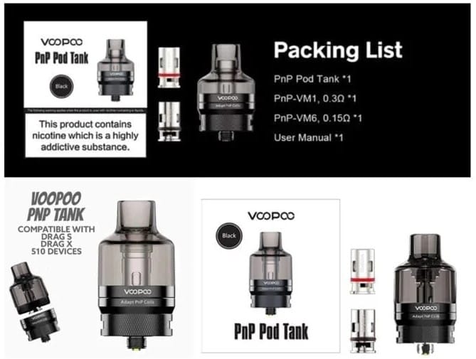 Voopoo Pnp Pod Tank Atomizer Kutu İçeriği