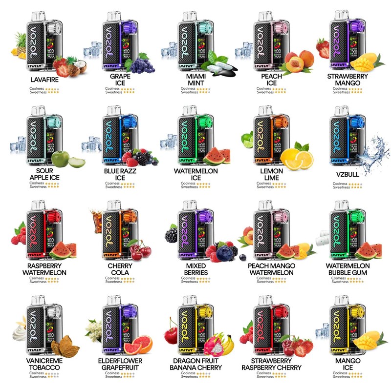 Vozol Vista 16000/20000 STRAWBERRY RASPBERRY CHERRY ve Diğer Lezzet Çeşitleri