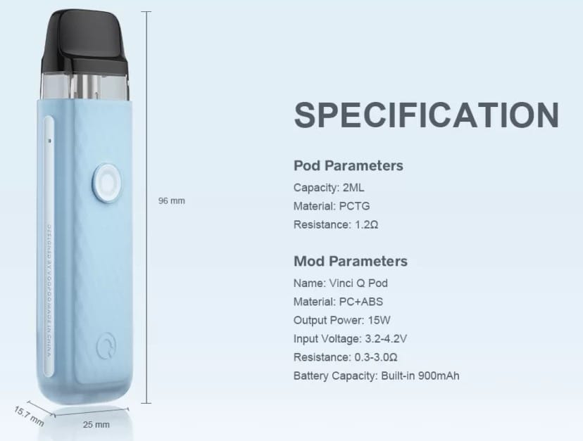 Voopoo Vinci Q Parametreleri