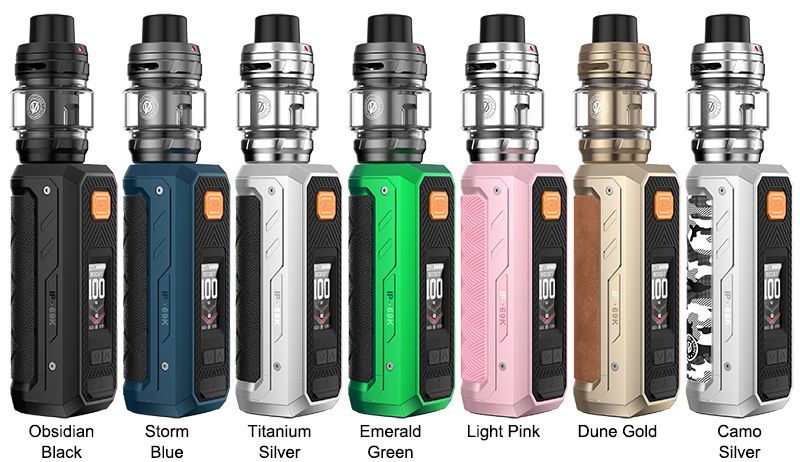 Vaporesso Armour Ultra Mod Kit renk çeşitleri ve cihaz tasarımı
