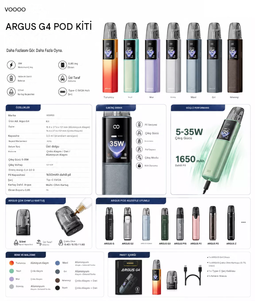 Voopoo Argus G4 Pod Kiti