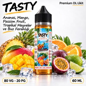 Tasty Tropicool Likit 60ml (Tropikal Meyveler Ferahlatıcı Buz)